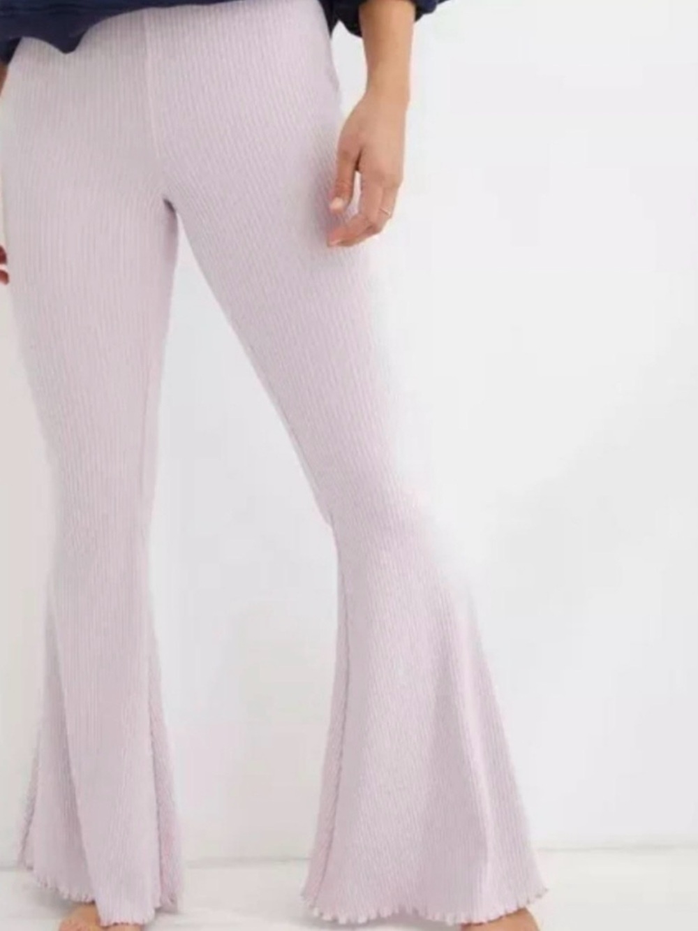 aerie Ribbed Flare Pants in Light Lavender
